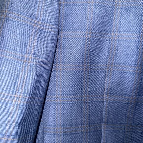 Jack Victor Big & Tall Super 130's Wool Powell Blazer - Window Pane Check 52 - Picture 5 of 11
